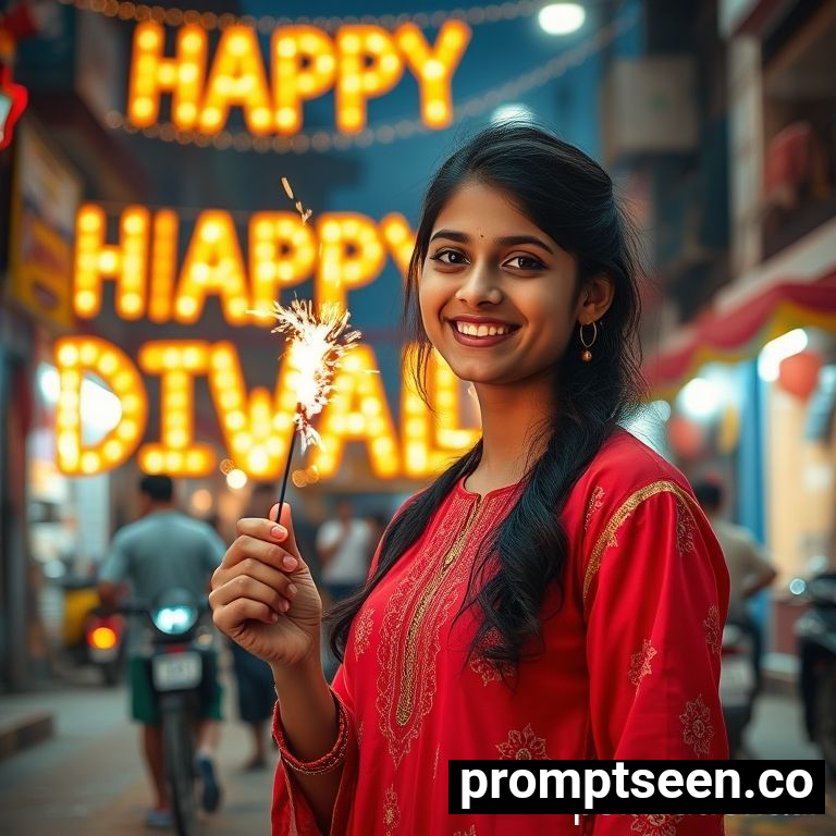 Happy diwali prompt for girls - AI Generated Image