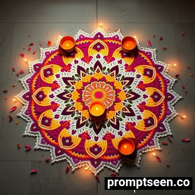 Gemini viral diwali rangoli prompt - AI Generated Image