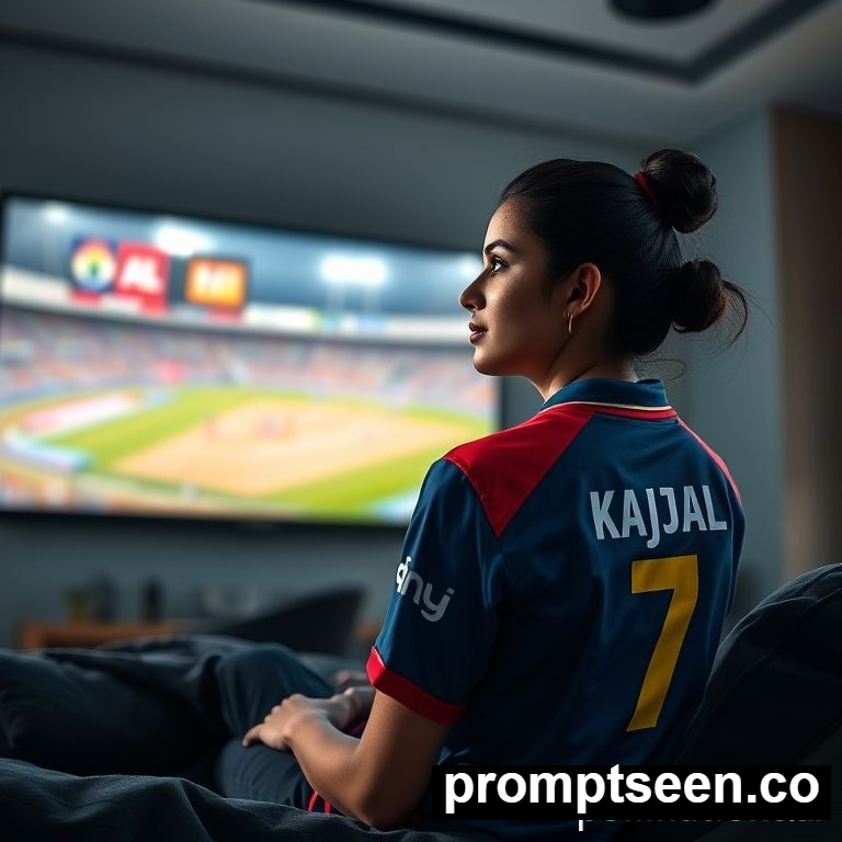 ipl prompt for girls watching TV and cheer - AI Generated Image