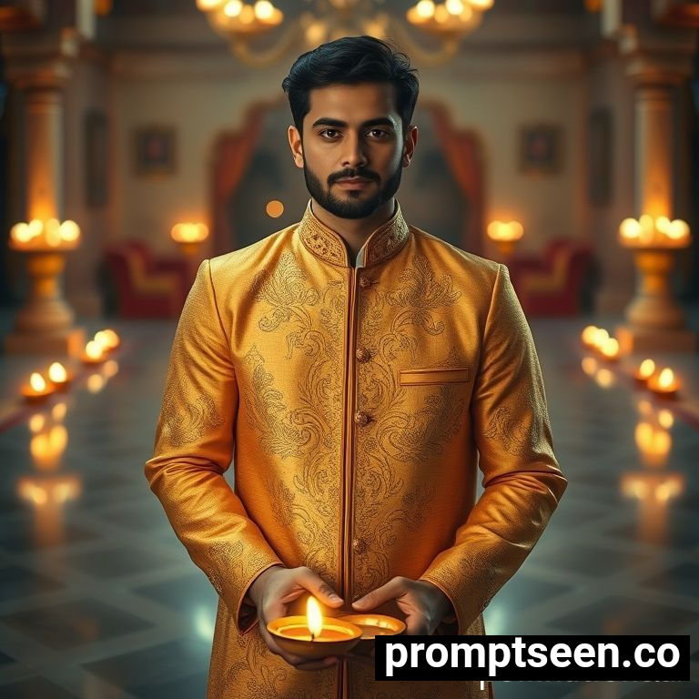 Google gemini Diwali prompt for boys Royal Attitude Style AI Photography - AI Generated Image