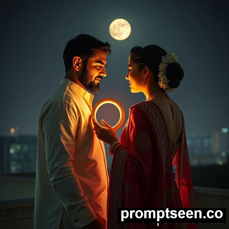 karwa chauth prompt for couples 2025 - AI Generated Image