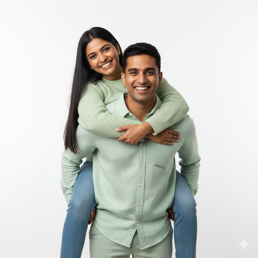Couple enjoying photo editing prompt google gemini copy paste  - AI Generated Image