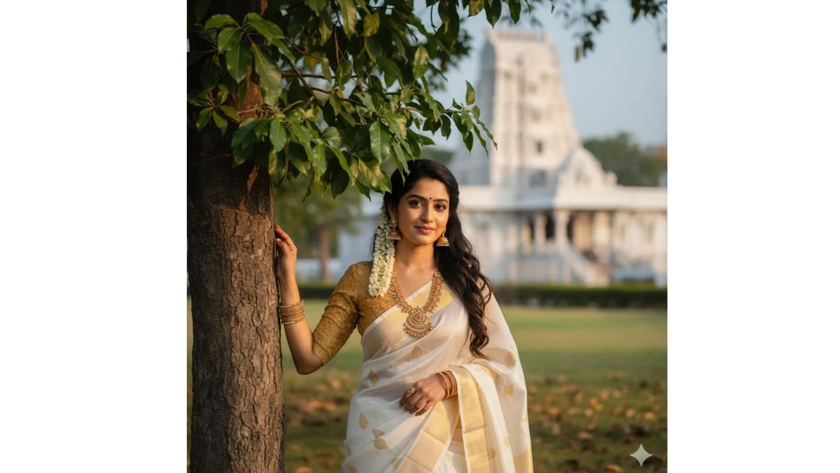 Trending South Indian Saree photo editing prompt - AI Generated Image