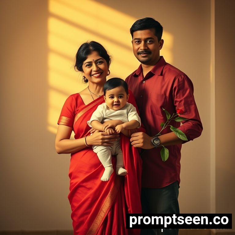 Hunyuan 3.0 instagram viral family prompt - AI Generated Image