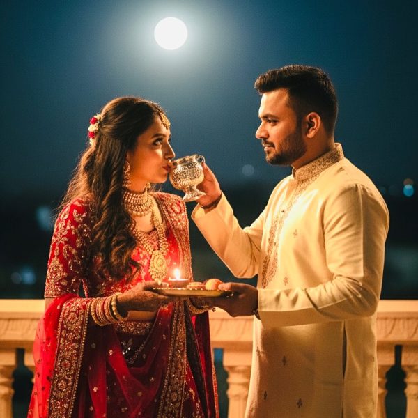 Karwa chauth gemini prompt for traditional Style look - AI Generated Image