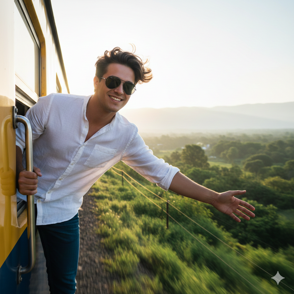 Trending google gemini ai prompt hanging from train  - AI Generated Image