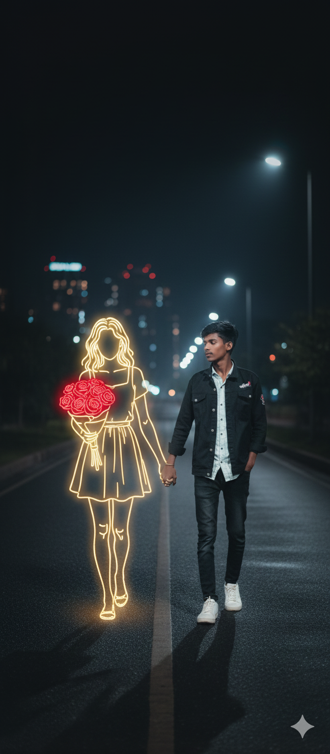 Outline girlfriends ai photo editing prompt created on google gemini ai - AI Generated Image