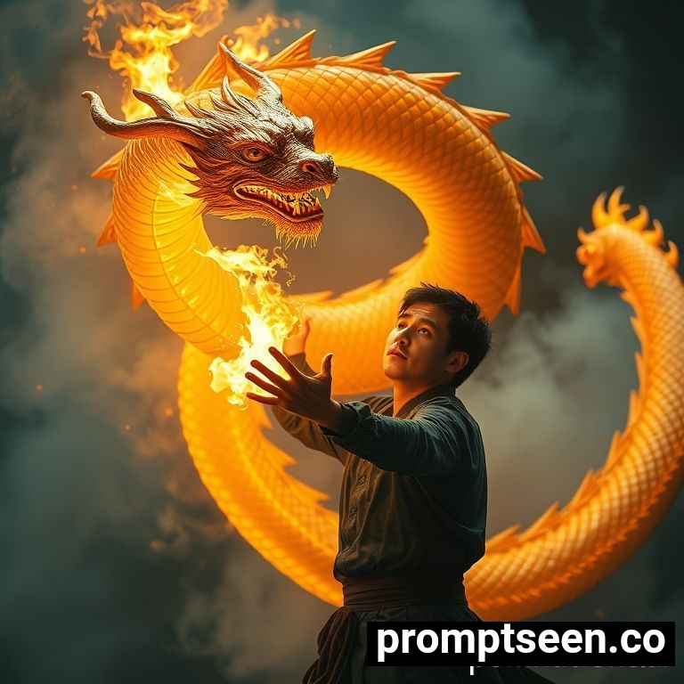 Light Dragon Guardian Portrait - AI Generated Image