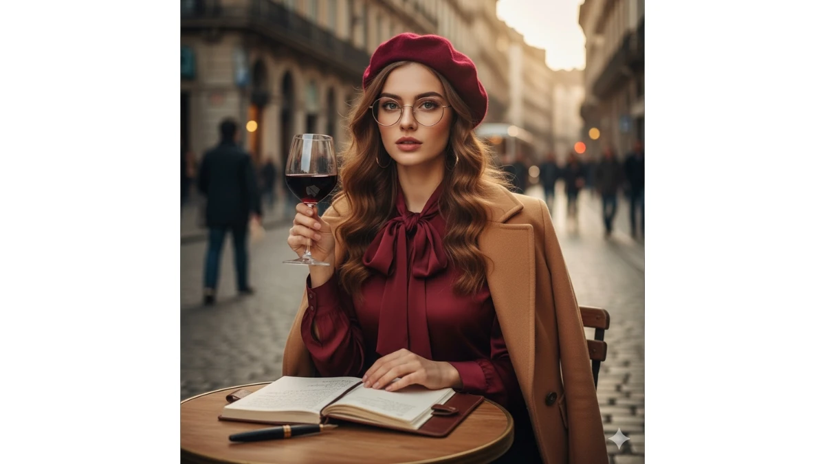 Create a outdoor cafe seen by just single prompt  - AI Generated Image