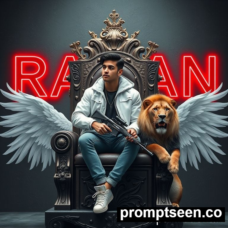 Tiger Wings Chair With Name Ai Prompt - AI Generated Image