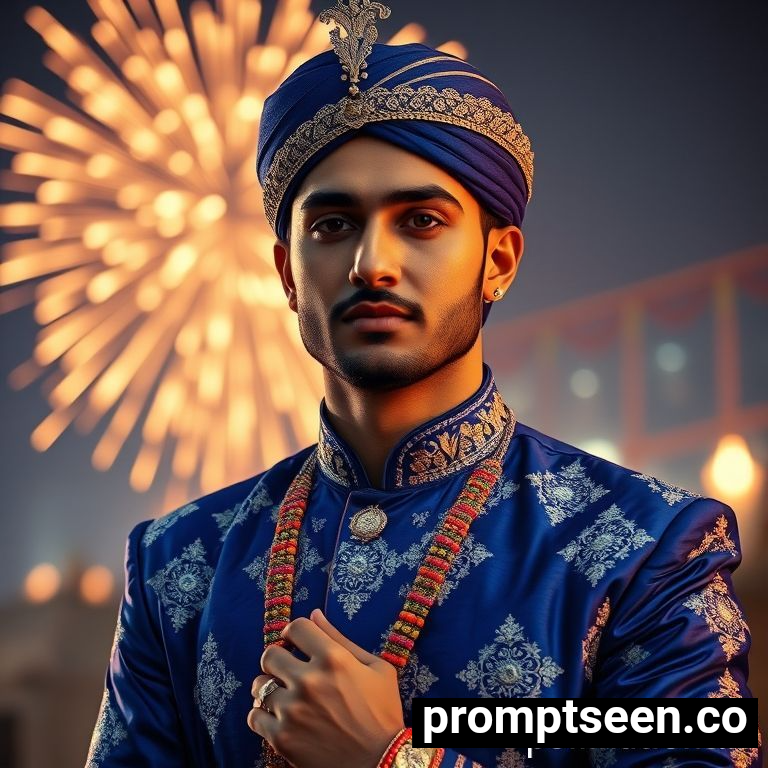 Diwali Prompt For Boys Royal Style - AI Generated Image