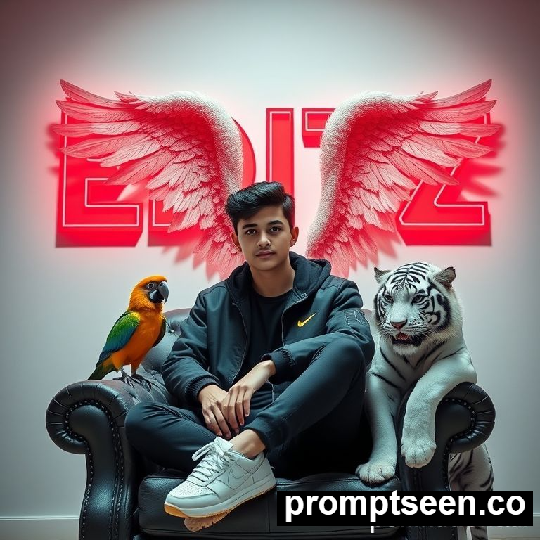Tiger Wings Chair With Name free prompt - AI Generated Image