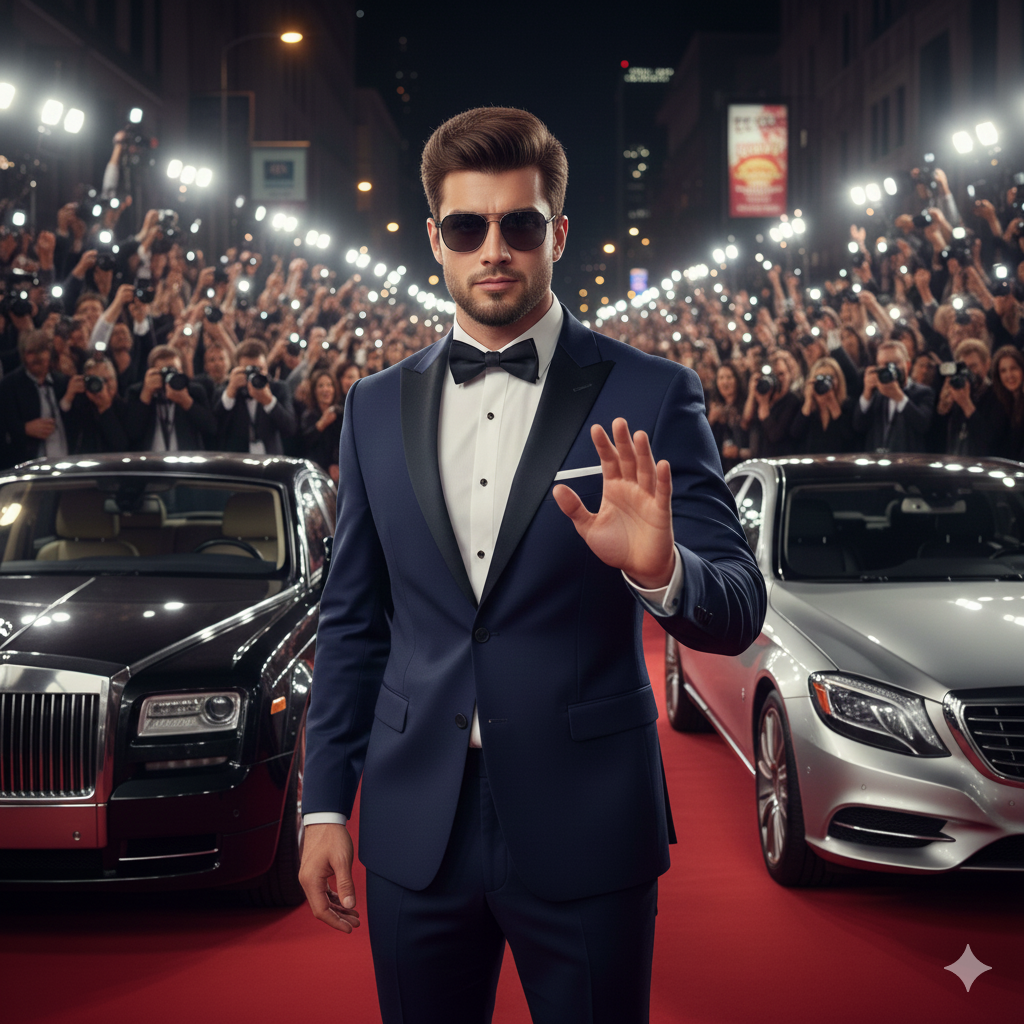 Hollywood Style Redcarpet Ai Photo Editing Prompt For Google Gemini Boys - AI Generated Image