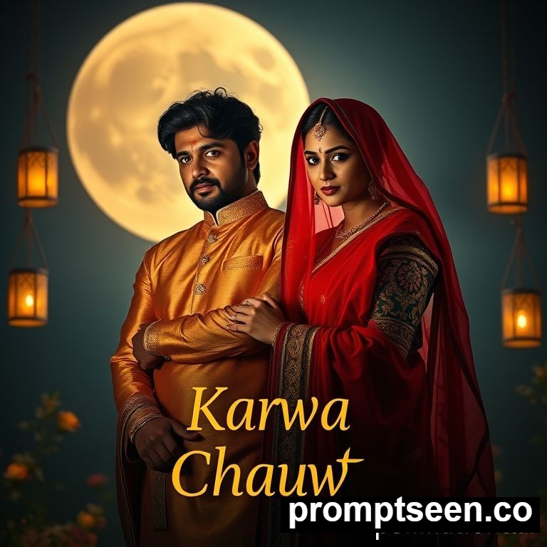 karwa chauth prompt for gemini girl instagram - AI Generated Image