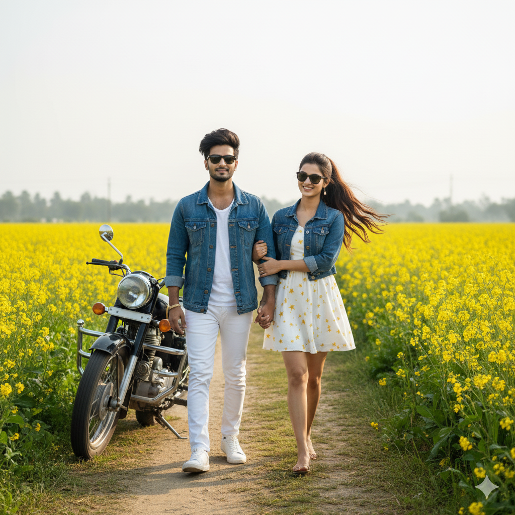 Couple Bike Prompt AI Google Gemini Copy Paste  - AI Generated Image