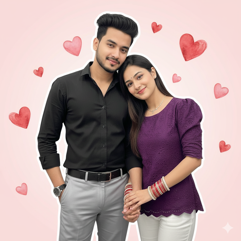 Couples Ai Prompt For Selfie Style Pic Copy Paste On Google Gemini - AI Generated Image