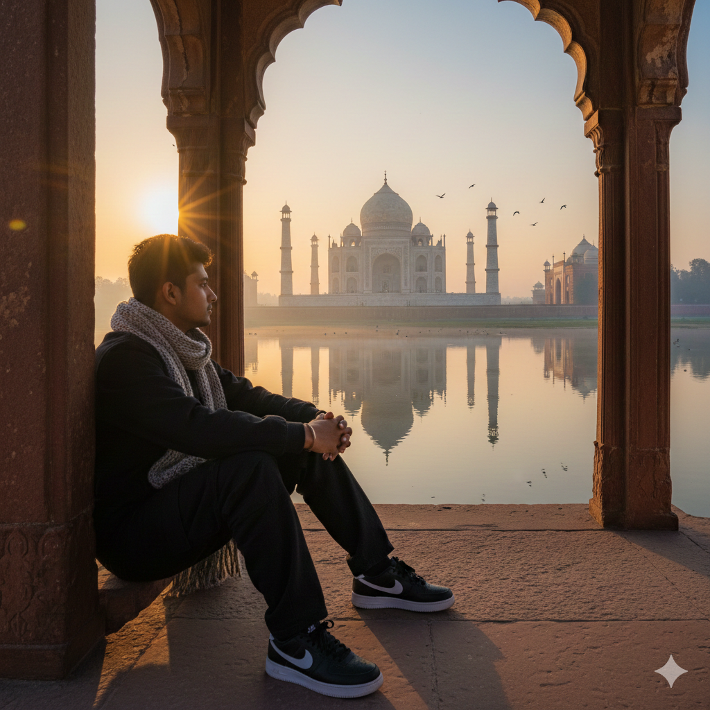 Photo With Taj Mahal Ai Copy Paste Prompt Try On Google Gemini - AI Generated Image