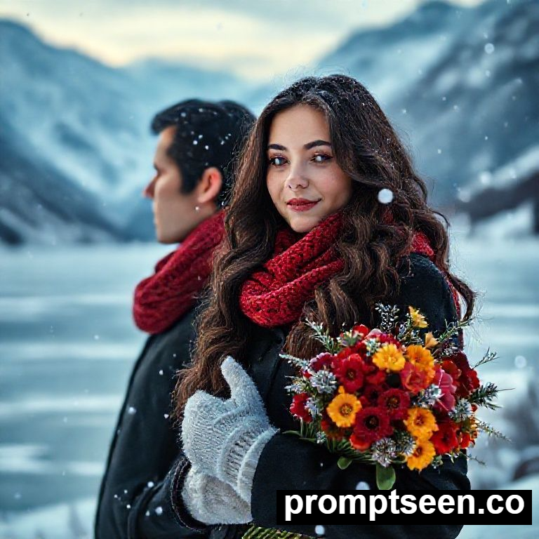 Winter Season Couple Ai Photo Editing Prompt Copy Paste  - AI Generated Image