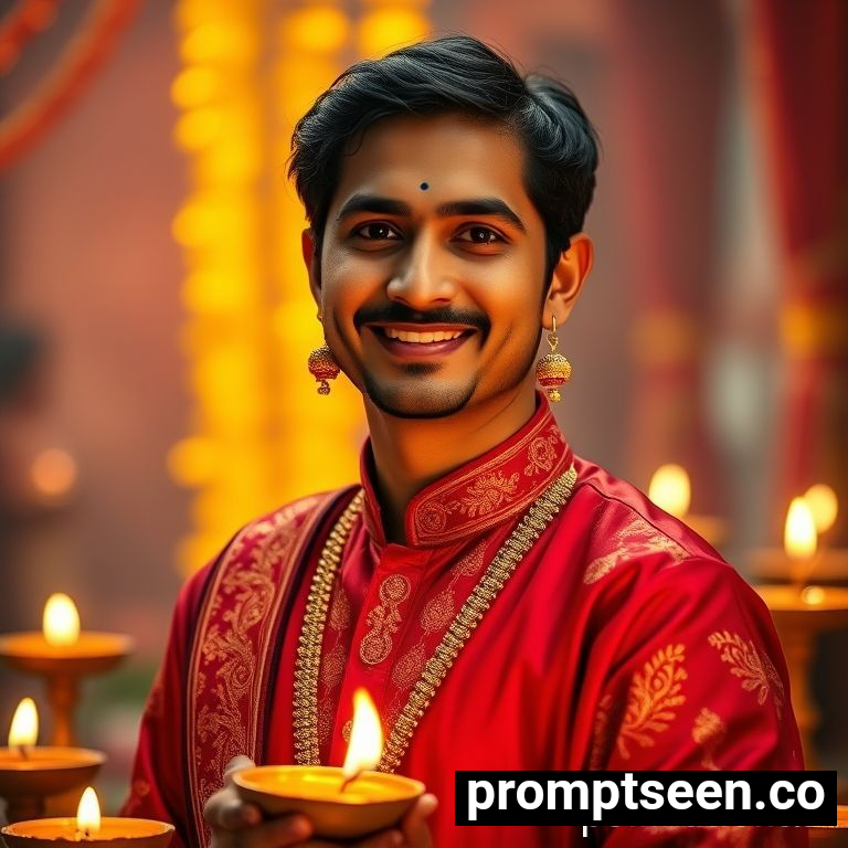Happy diwali prompt for boys photography - AI Generated Image