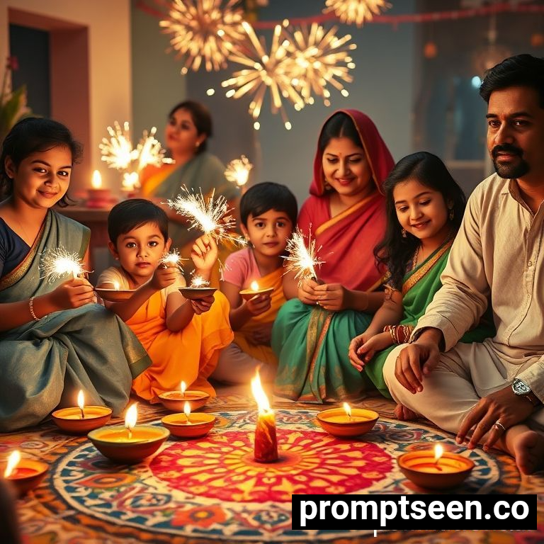 Happy diwali prompt for family google gemini copy paste - AI Generated Image