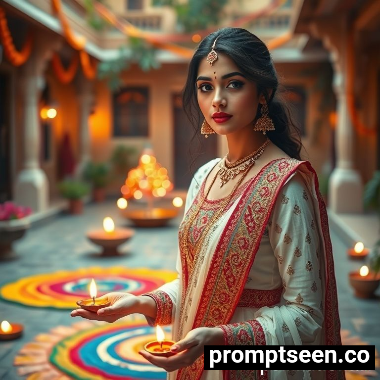 Trending viral gemini diwali prompt for girls Copy paste - AI Generated Image