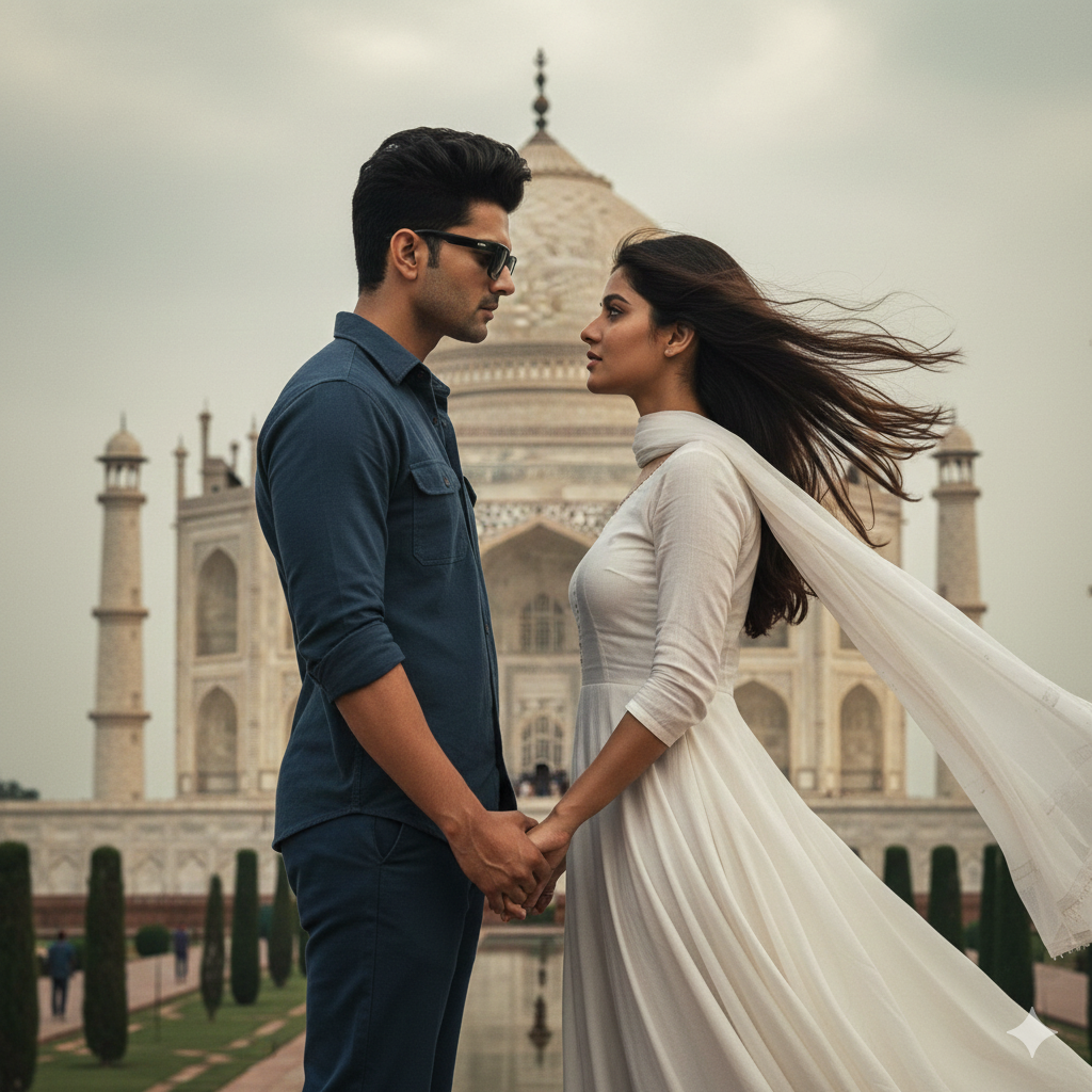 Prompt Seen TajMahal Ai Photo Editing Prompt Chatgpt For Couples - AI Generated Image