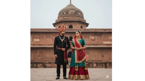 Cultural photo editing prompt for couples - AI Generated Image